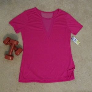 MORET ULTRA Large Mesh Insert Pink Tee Shirt